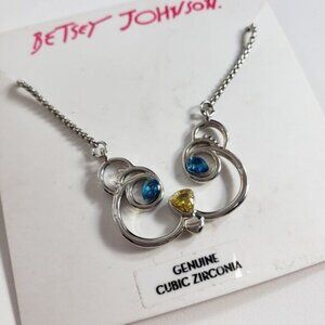 Betsey Johnson chipmunk cubic zirconia NWT